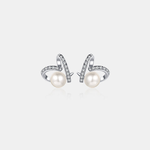 Pearl Moissanite 925 Sterling Silver Earrings