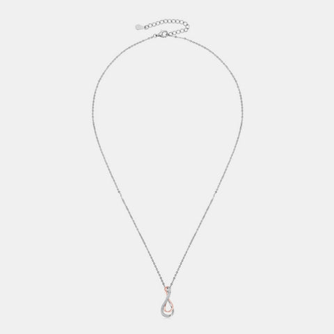 925 Sterling Silver Inlaid Moissanite Infinity Pendant Necklace